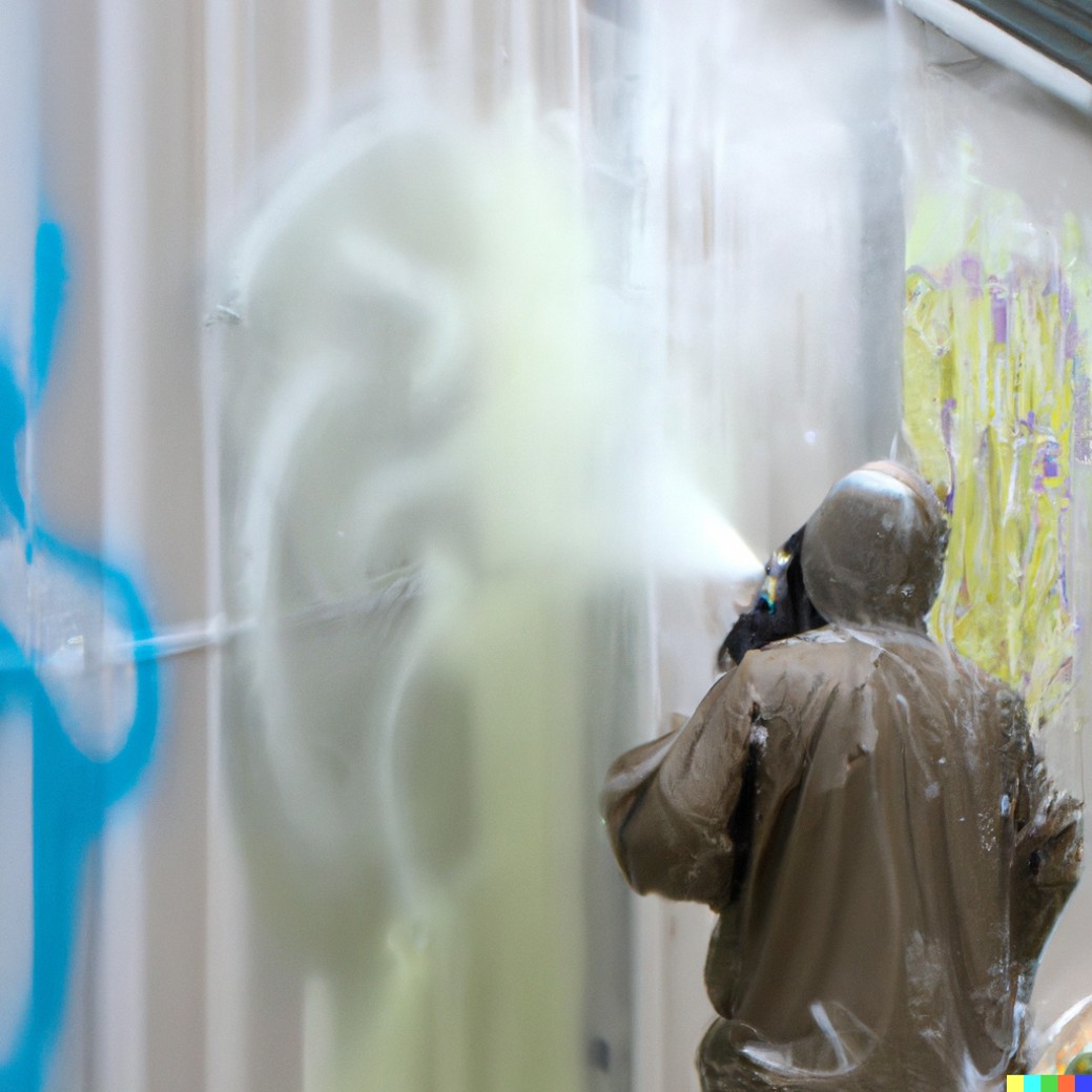 Droogijsstralen voor graffitiverwijdering